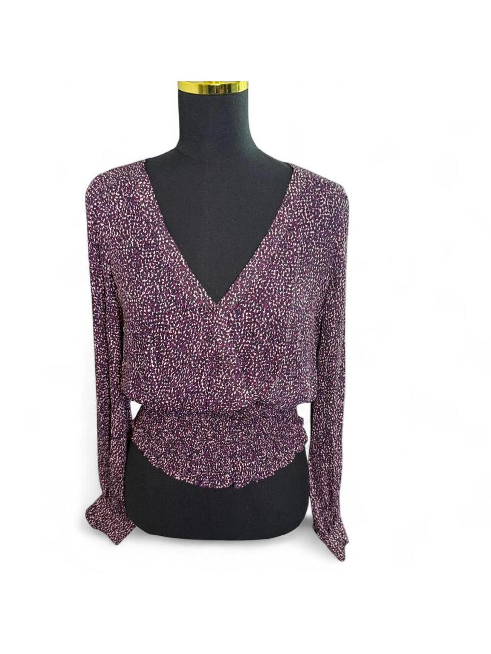 Parker Women's Purple Leopard Print Silk Blouse size Medium